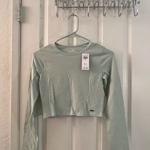 Hollister Cropped Long Sleeve Mint Green